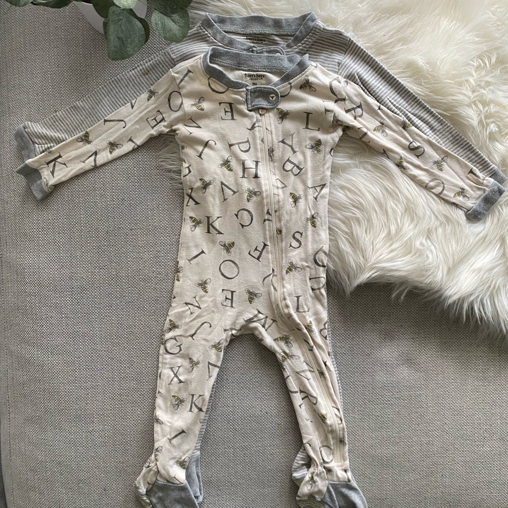 Carter's Cream and Gray Alphabet Print Footie